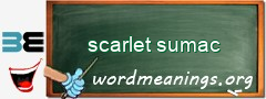 WordMeaning blackboard for scarlet sumac